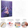 Пример картины и схема Девушка и поле лаванды / Прованс Раскраска картина по номерам на холсте с неоновой краской AAAA-RS204
