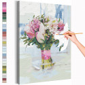Тюльпаны в вазе / Букет цветов Раскраска картина по номерам на холсте с неоновой краской