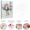 Пример картины и схема Тюльпаны в вазе / Букет цветов Раскраска картина по номерам на холсте с неоновой краской AAAA-RS206