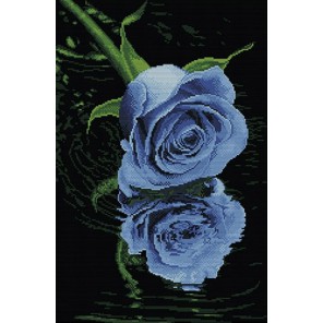 Отражение голубой розы Алмазная вышивка (мозаика) Timkee