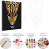 Пример картины и схема Кот и бабочка / Животные Раскраска картина по номерам на холсте с металлической краской AAAA-RS281