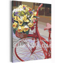 Велосипед и букет цветов / Прогулка 80х120 см Раскраска картина по номерам на холсте