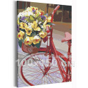 Велосипед и букет цветов / Прогулка 100х150 см Раскраска картина по номерам на холсте