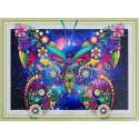 Цветочная бабочка Алмазная мозаика фигурными стразами Color Kit