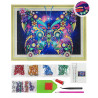 Комплектация Цветочная бабочка Алмазная картина фигурными стразами Color Kit FM008