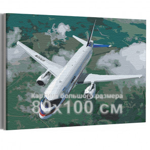  Самолет над лесом / Полет 80х100 см Раскраска картина по номерам на холсте AAAA-RS066-80x100