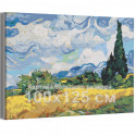 Пшеничное поле с кипарисом Винсент Ван Гог / Известные картины Раскраска картина по номерам на холсте