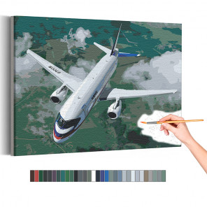  Самолет над лесом / Полет Раскраска картина по номерам на холсте AAAA-RS066