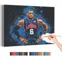 Леброн Джеймс Баскетбол Раскраска картина по номерам на холсте с неоновой краской