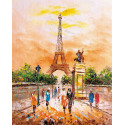 Прогулка по теплому Парижу Раскраска картина по номерам на холсте