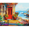Веранда с видом на море Раскраска картина по номерам на холсте
