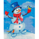 Снеговик и синица Алмазная вышивка мозаика Белоснежка