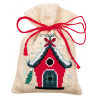  Рождественская птица и дом Набор для вышивания мешочков (саше) Vervaco PN-0162245
