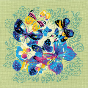  Панно/подушка "Яркие бабочки Набор для вышивания МП Студия 1958