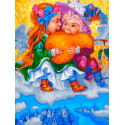 Ангелы с грушей Раскраска картина по номерам на холсте Белоснежка
