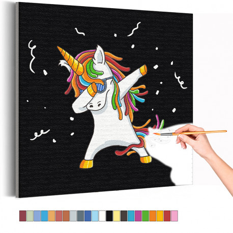  Единорожка танцует / Сказочные животные Раскраска картина по номерам на холсте с с неоновой краской AAAA-RS099