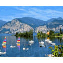 Италия. Озеро Гарда Раскраска картина по номерам на цветном холсте Molly