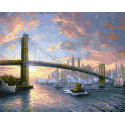 Рассвет над Нью-Йорком Раскраска картина по номерам на цветном холсте Molly