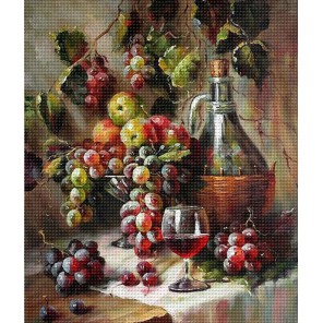 Вино и фруктовая корзина Алмазная вышивка (мозаика) Diy