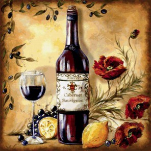 Бокал вина Алмазная вышивка (мозаика) Diy