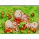Свинки в грушах Канва с рисунком для вышивки бисером Конек