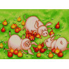  Свинки в грушах Канва с рисунком для вышивки бисером Конек 1394