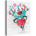 Любовный монстрик с сердцем 60х80 см Раскраска картина по номерам на холсте с неоновой краской для детей