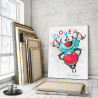  Любовный монстрик с сердцем 60х80 см Раскраска картина по номерам на холсте с неоновой краской для детей AAAA-RS404-60x80
