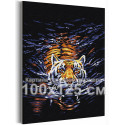 Плывущий тигр / Символ года / Животные 100х125 см Раскраска картина по номерам на холсте