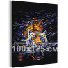  Плывущий тигр / Символ года / Животные 100х125 см Раскраска картина по номерам на холсте AAAA-RS263-100x125