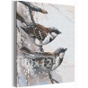  Воробьи на ветке / Птицы / Весна 100х125 см Раскраска картина по номерам на холсте AAAA-RS264-100x125