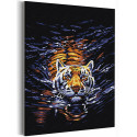 Плывущий тигр / Символ года / Животные Раскраска картина по номерам на холсте