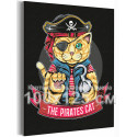 Кот пират / Коты / Животные 100х125 см Раскраска картина по номерам на холсте с неоновой и металлической краской