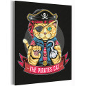 Кот пират / Коты / Животные Раскраска картина по номерам на холсте с неоновой и металлической краской