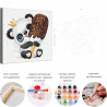 Панда с мороженым / Животные Раскраска картина по номерам для детей на холсте с металлической краской AAAA-V0021