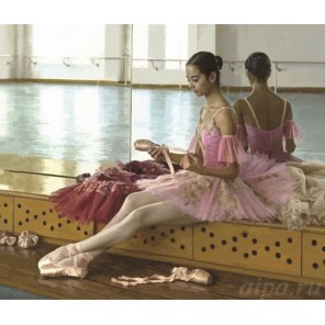 Балерина в розовом Раскраска по номерам акриловыми красками на холсте Color Kit