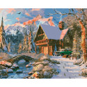 Охотничий домик Раскраска картина по номерам на цветном холсте Molly