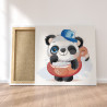 Пример в интерьере Панда в кепке в надувном круге / Животные Раскраска картина по номерам для детей на холсте AAAA-V0072