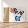 Пример в интерьере Панда с шариком и розочкой / Животные Раскраска картина по номерам для детей на холсте AAAA-V0075