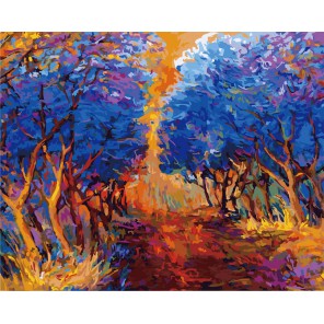 Осенний лес Раскраска ( картина ) по номерам акриловыми красками на холсте Белоснежка