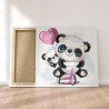 Пример в интерьере Две панды на розовом велосипеде / Животные Раскраска картина по номерам для детей на холсте AAAA-V0081