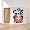 Пример в интерьере Панда с сердцем / Животные Раскраска картина по номерам для детей на холсте AAAA-V0082