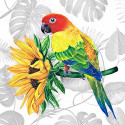 Яркий попугай Алмазная вышивка мозаика Гранни