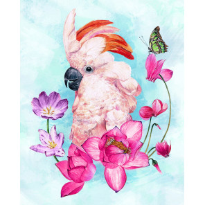  Розовый попугай Алмазная вышивка мозаика Гранни Ag2688