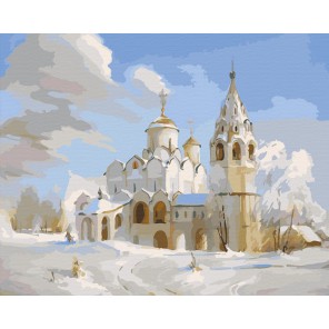 Зимняя церковь Раскраска по номерам акриловыми красками на холсте Color Kit