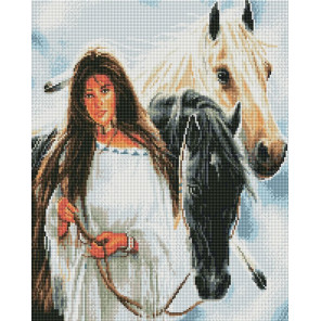  Индейская девушка и лошади Алмазная вышивка мозаика Арт Фея UA488