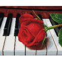 Роза на фортепьяно Алмазная вышивка мозаика АртФея