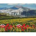 Тюльпаны в горах Алмазная вышивка мозаика АртФея
