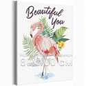 Розовый фламинго / Птицы, тропики 80х100 см Раскраска картина по номерам на холсте