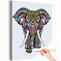 Индийский слон / Животные Раскраска картина по номерам на холсте с неоновой краской